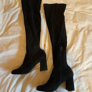 Black thigh-high boots